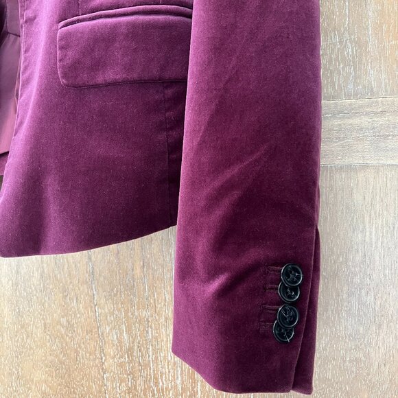 Ann Taylor Merlot Velvet Blazer, Size: 2 - Picture 7 of 10
